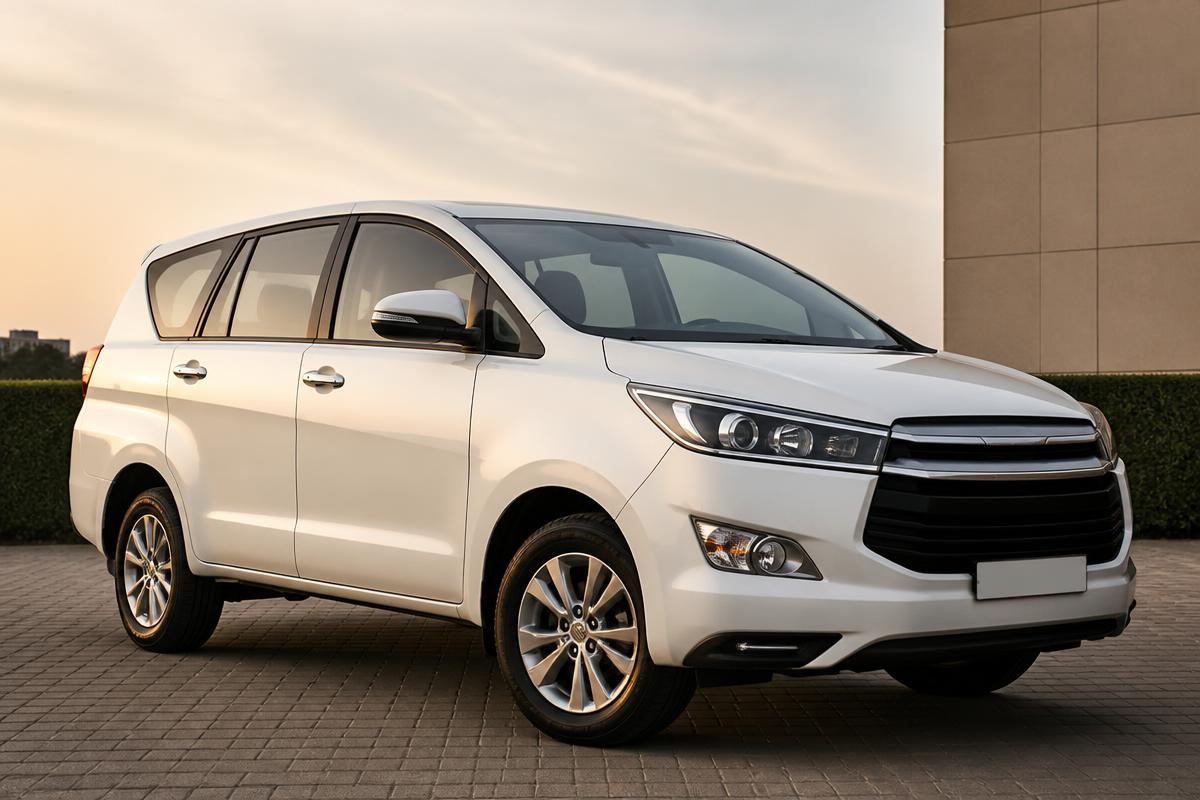Premium white MPV available for car rental in Shirdi